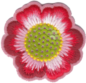 FIORE CON PAILLETTES  A ROSSO