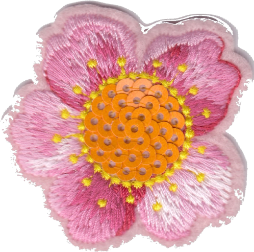 FIORE CON PAILLETTES  B ROSA