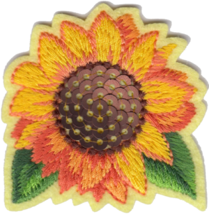 FIORE CON PAILLETTES  D ARANCIONE