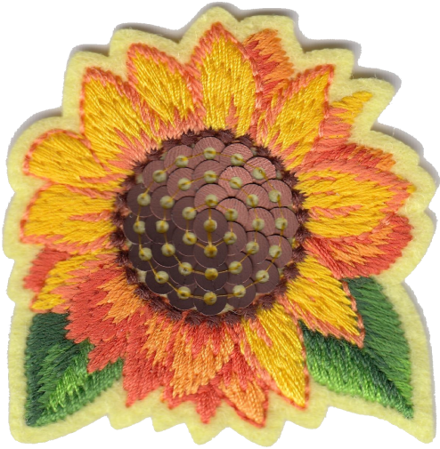 FIORE CON PAILLETTES  D ARANCIONE