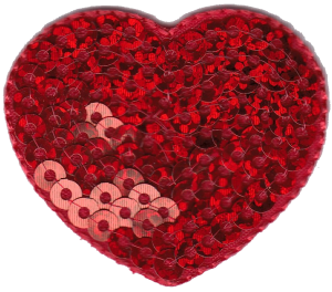 CUORE PAILLETTES A ROSSO