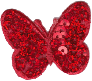 FARFALLA PAILLETTES A ROSSO