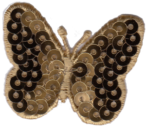 FARFALLA PAILLETTES C ORO