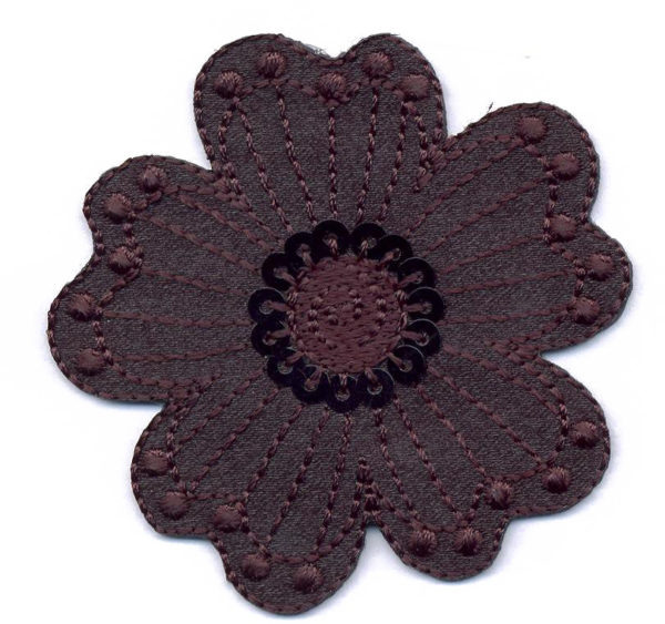 FIORE MEDIO+PAILLETTES  NERO