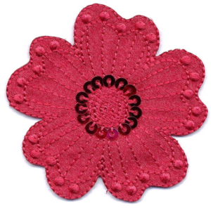 FIORE MEDIO+PAILLETTES  ROSSO