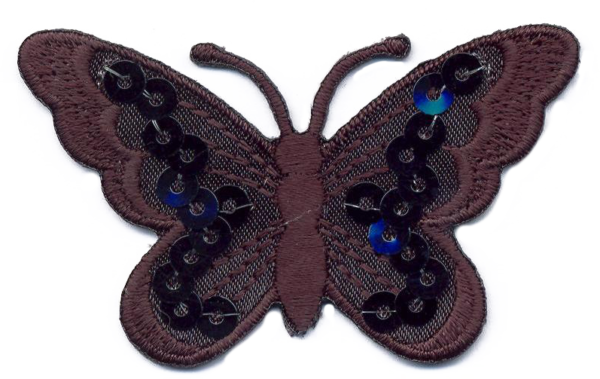 FARFALLA MEDIA+PAILLETTES  NERO