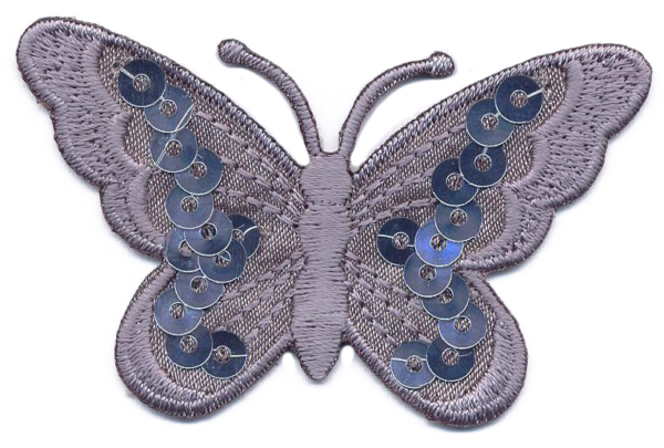 FARFALLA MEDIA+PAILLETTES  GRIGIO