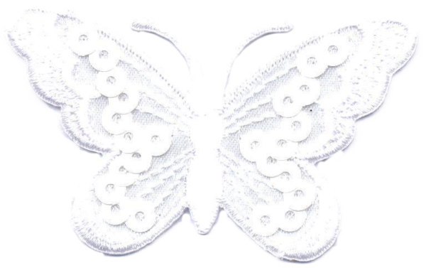 FARFALLA MEDIA+PAILLETTES  BIANCO