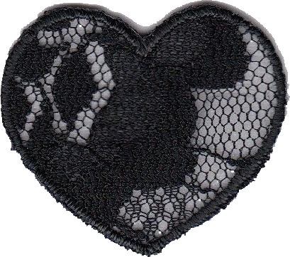 CUORE IN PIZZO SMALL  NERO