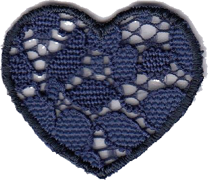 CUORE IN PIZZO SMALL BLU