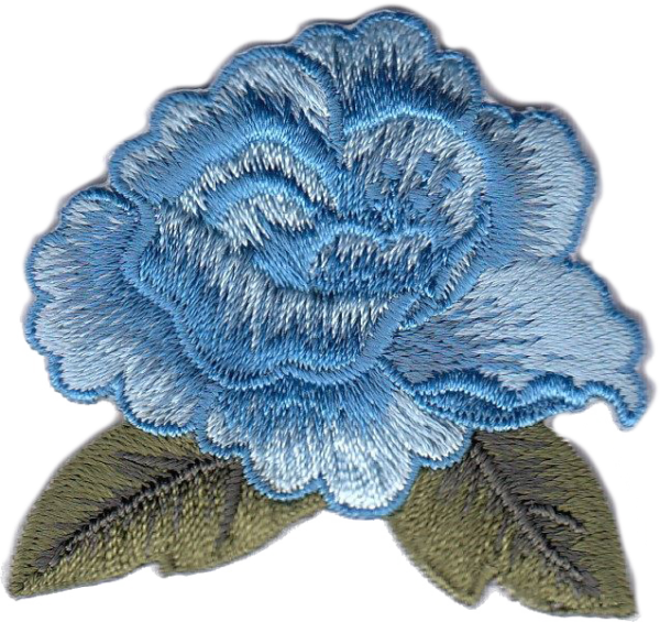 FIORE CON FOGLIE PICCOLO  AZZURRO