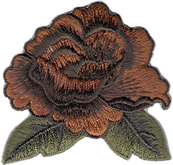 FIORE CON FOGLIE PICCOLO  MARRONE