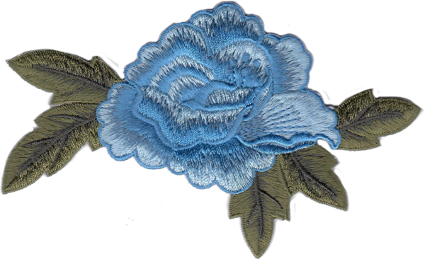 FIORE CON FOGLIE GRANDE  AZZURRO