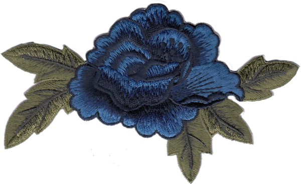 FIORE CON FOGLIE GRANDE  BLU