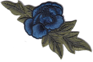 FIORE CON FOGLIE MEDIO  BLU