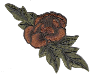 FIORE CON FOGLIE MEDIO  MARRONE