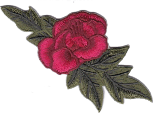 FIORE CON FOGLIE MEDIO  ROSSO