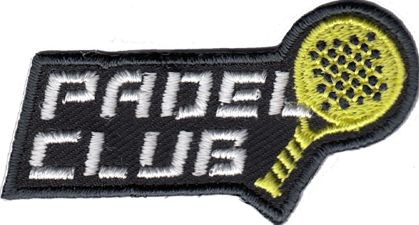 RICAMO CON SCRITTA PADEL CLUB+RACCHETTA NERO