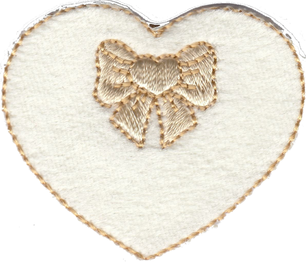 CUORE CON FIOCCO PER NEONATI PANNA