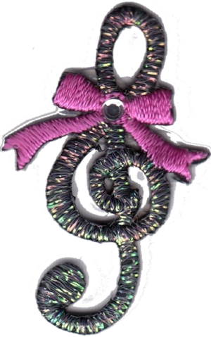 NOTA MUSICALE CON BRILLANTINO, CHIAVE DI VIOLINO