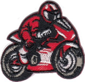 MOTO CON PILOTA ROSSA