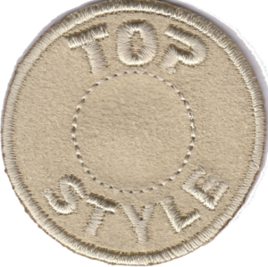 STEMMA TONDO SCAMOSCIATO CON SCRITTO TOP STYLE