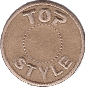 STEMMA TONDO SCAMOSCIATO CON SCRITTO TOP STYLE